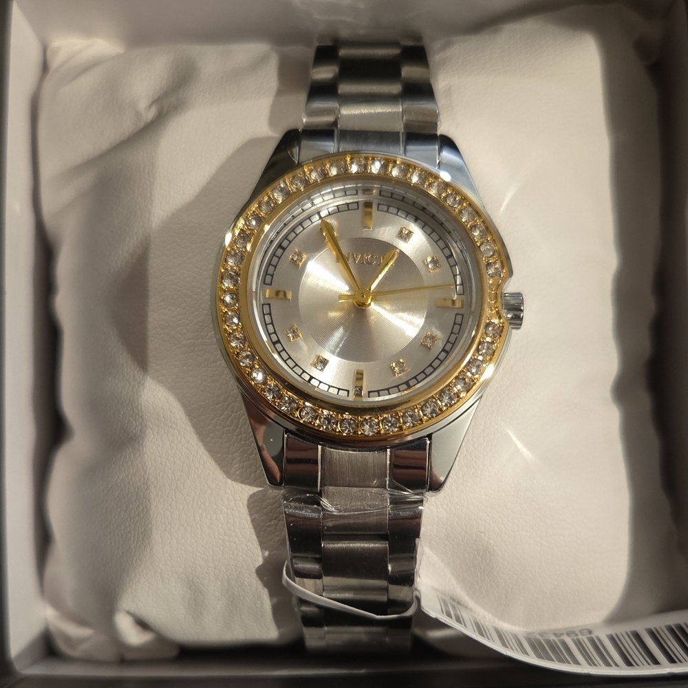 Invicta Silver and Gold Women's Watch with Crystal Accents - Picture 2 of 7